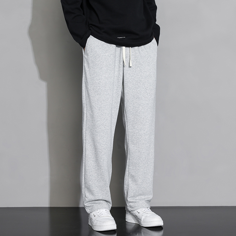 灰色运动裤子男士夏季宽松直筒长裤男生春秋休闲裤