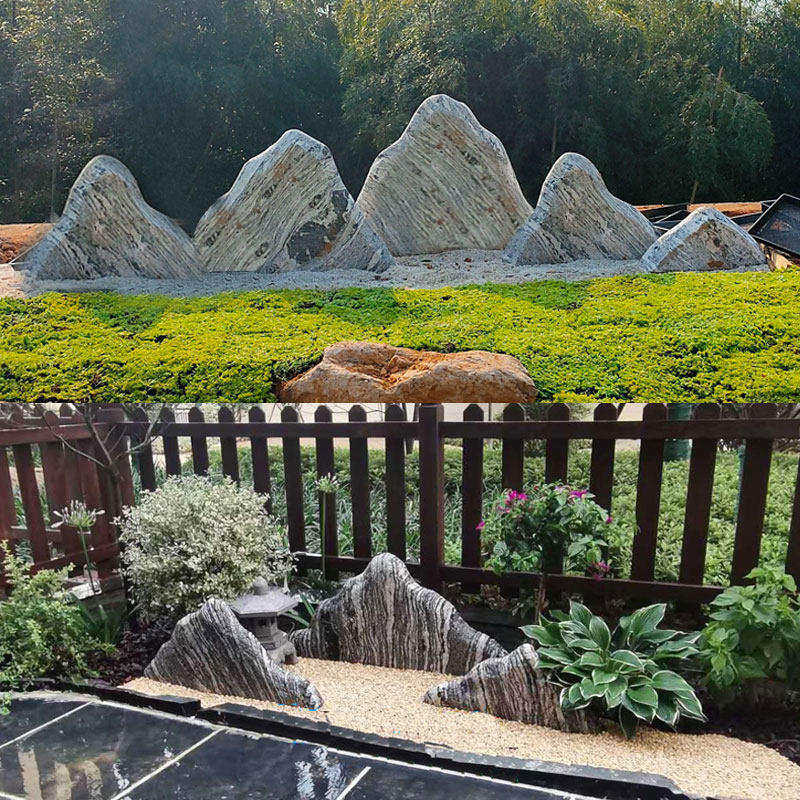 山石雪浪石室内庭院户外景石风景假山切片石室内石雕