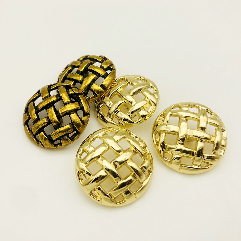 时尚金色镂空金属扣子女装高级衣服西装扣开纽扣