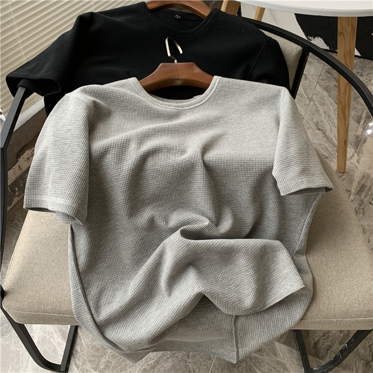 大爱华夫格！柔软 软糯 透气 好穿！夏季男士休闲基础时尚短袖T恤