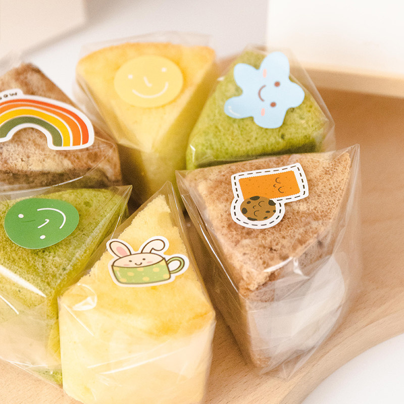 戚风蛋糕玻璃纸6寸8寸切块切片三明治面包汉堡点心包装盒