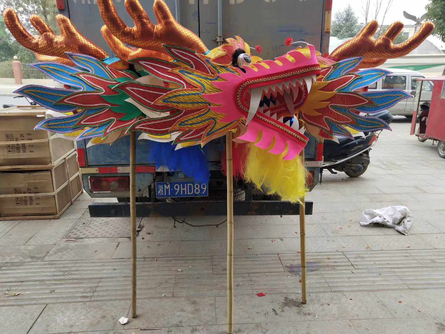 舞龙布龙灯光龙头九节道具金龙烫金龙狮中国龙创意礼盒