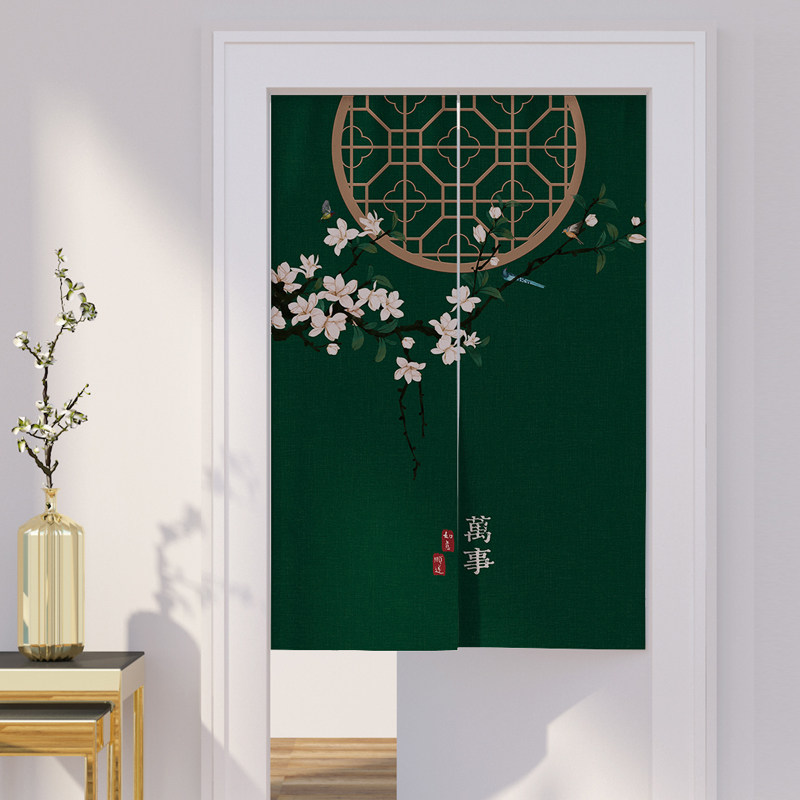 中式布艺门帘玄关挂帘书房遮挡半截卧室装饰门帘