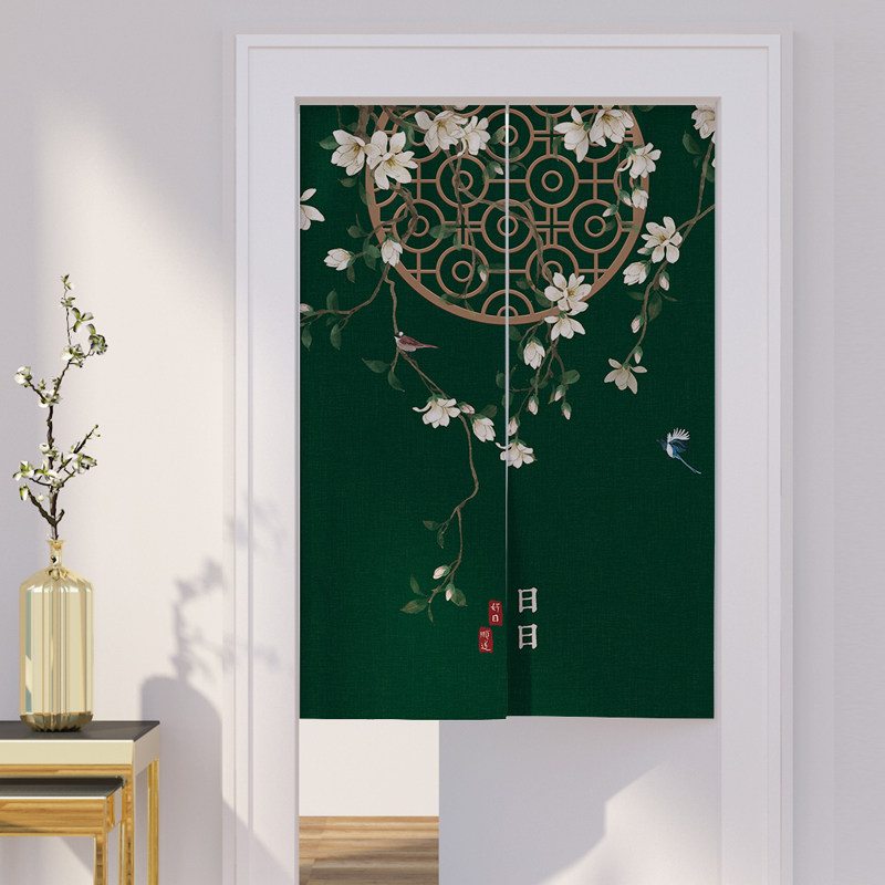 中式布艺门帘玄关挂帘书房遮挡半截卧室装饰门帘