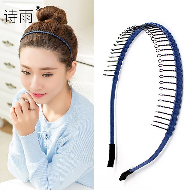 老年人铁绕洗脸发卡布发卡刘海发箍黑色老款太太发饰