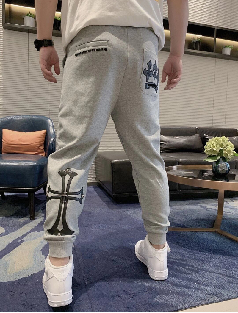 2022夏季韩版潮牌十字架小脚卫裤时尚青年流行宽松大码休闲长裤男