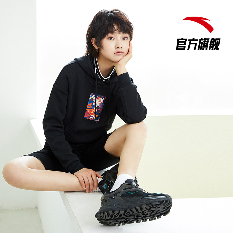 安踏关晓彤同款2022新年连帽套头衫女休闲百搭上衣162118753