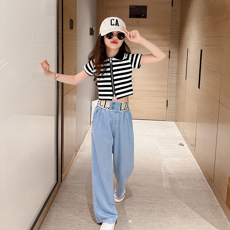 女童酷帅穿搭套装十二二岁小女孩霸气衣服夏薄款套装