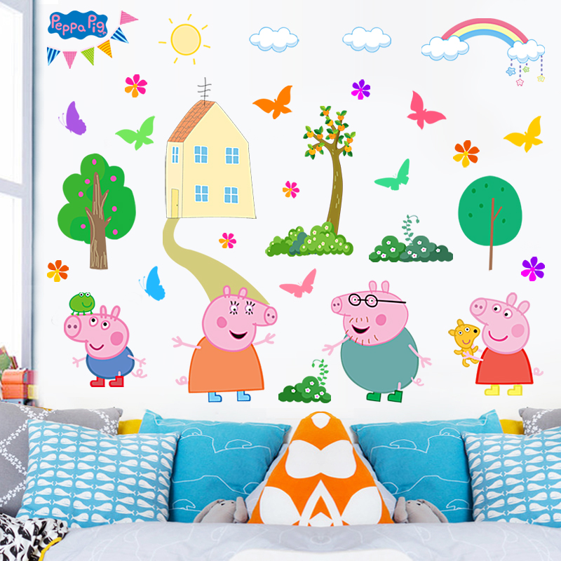 卡通猪自佩佩贴纸装饰幼儿园小猪儿童网红社会墙贴
