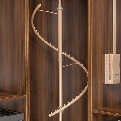 衣柜转角360度旋转衣架衣帽间拐角挂衣杆裤架衣物收纳篮s型挂衣器