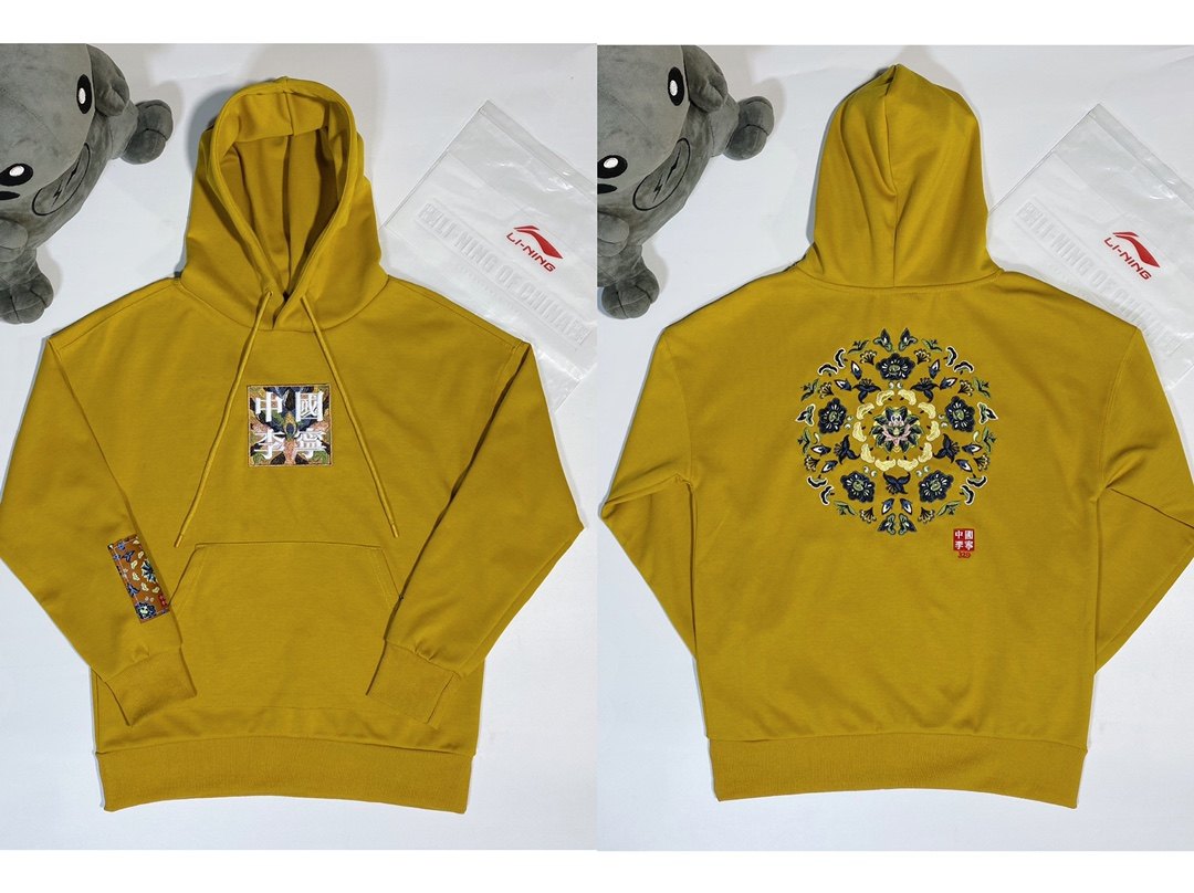 中国李宁早秋新款敦煌莫高窟男女连帽卫衣宽松卫衣