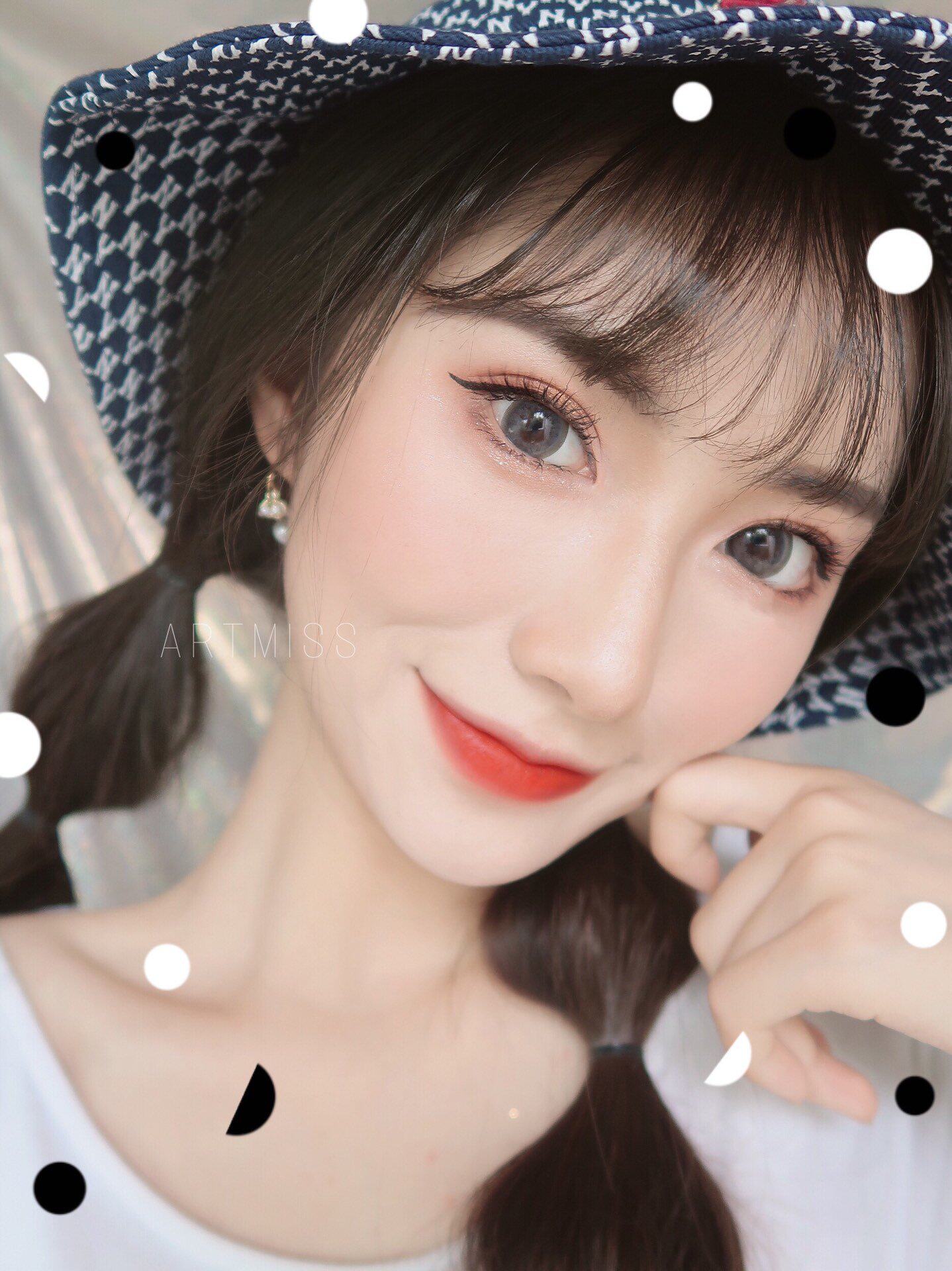 韩国进口美瞳樱流褐灰婴儿原瞳artmiss彩色隐形眼镜