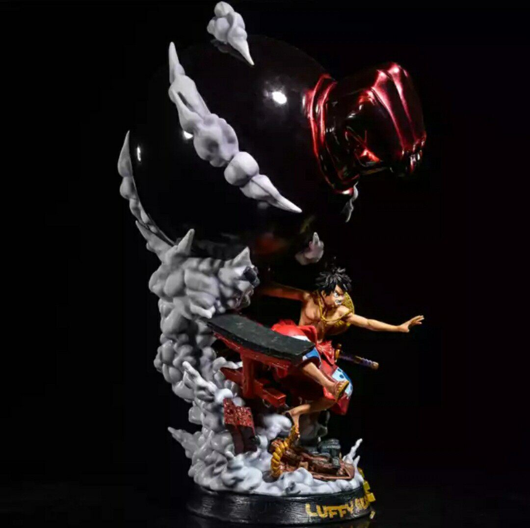 海贼王 和之国 gk f3 和服三档路飞手办 电镀色 象枪 模型 摆件