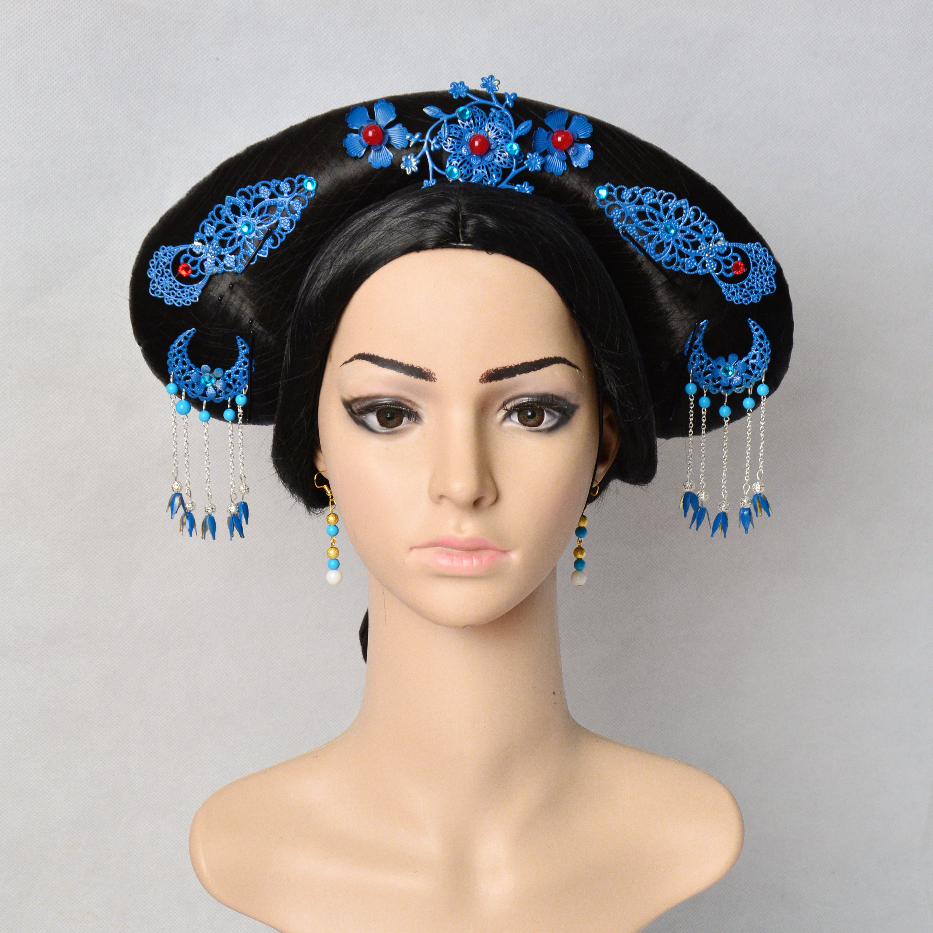 旗头燕尾假发古装cos清还还珠甄嬛皇后格格日常整顶假发