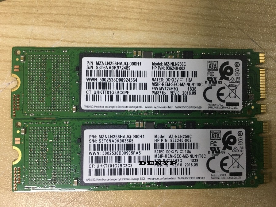 samsung/三星pm871b 256g 936243 936240-002m2.0ngffhp固态硬盘