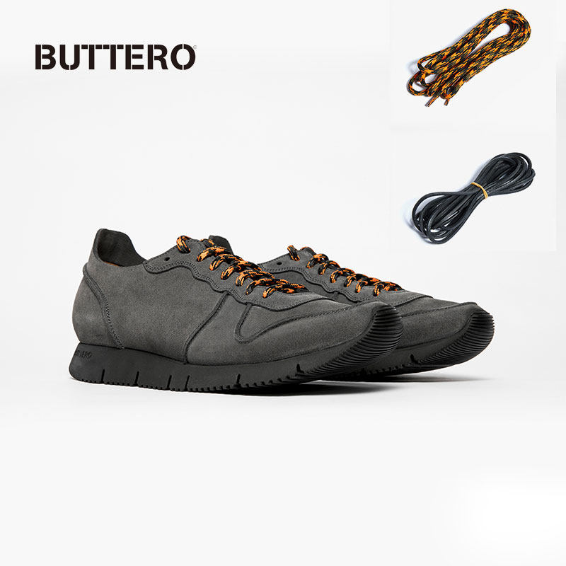 buttero男鞋运动鞋防水鞋高科技防水反毛牛皮两副鞋带意大利5910
