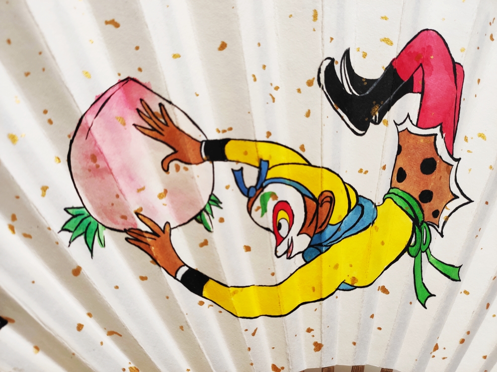 手绘中国动漫卡通竹制八寸折扇礼物个性单面西游记扇子