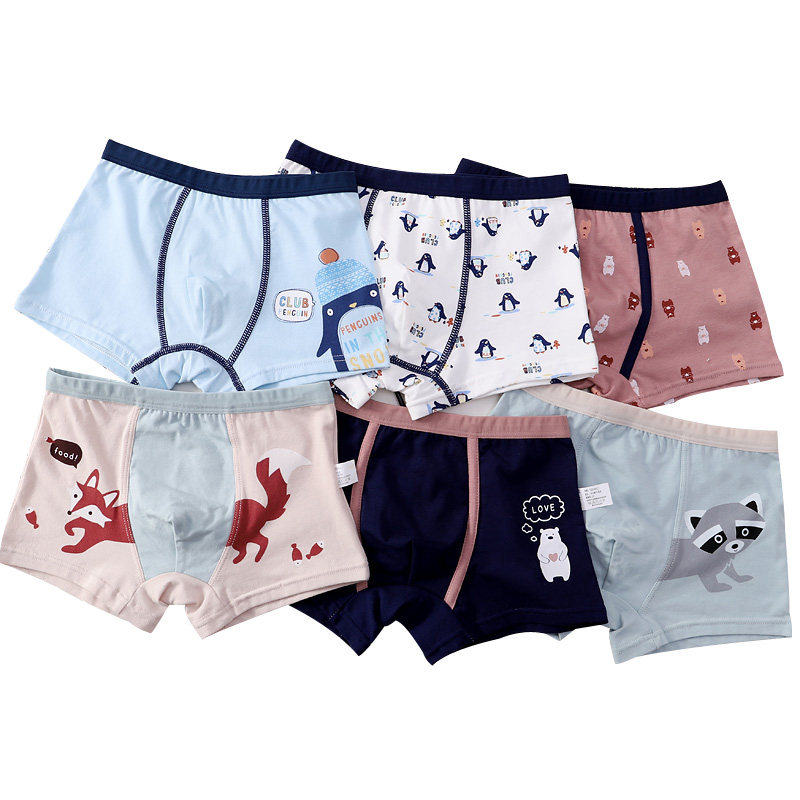 儿童纯棉内裤男童平角裤全棉宝宝男孩小童中大内裤