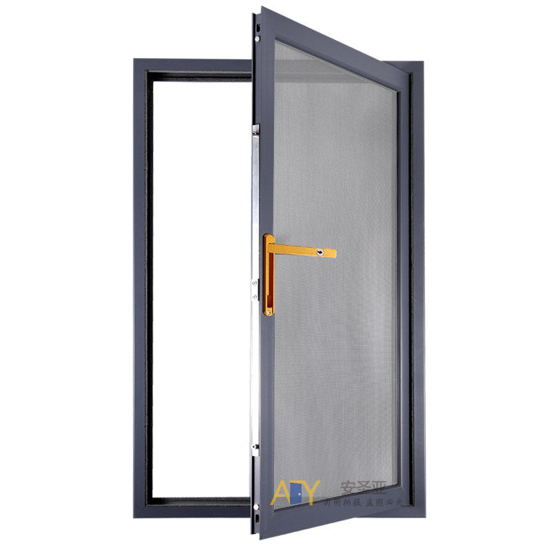 定制内开带锁可拆卸金刚纱窗网自装框中框金平纱窗