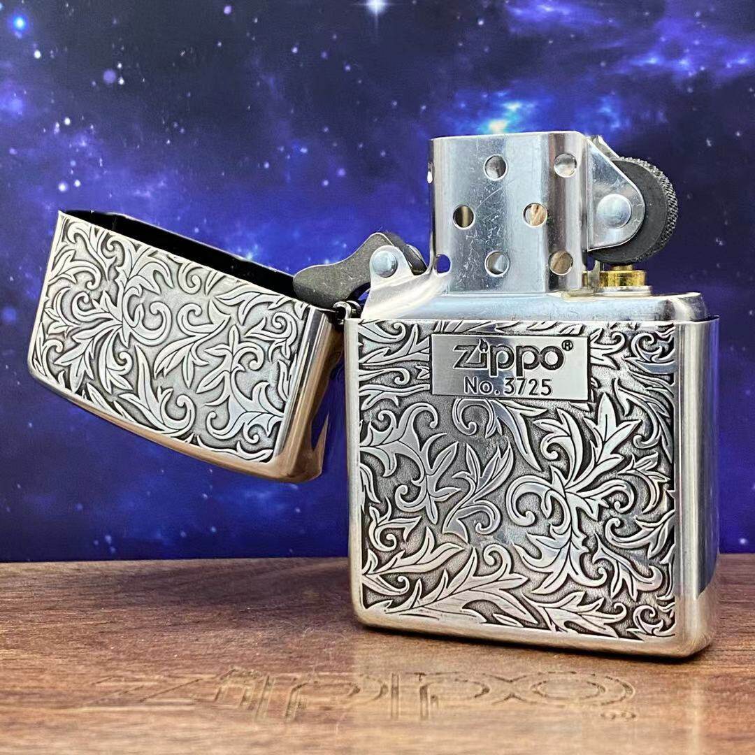 zippo打火机之宝在我心中正品日版镀银双面唐草花卷zippo