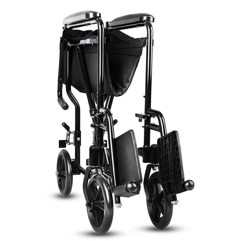 老人手动轮椅轻便折叠铝合金超轻便携免充气老人残疾人手推代步车
