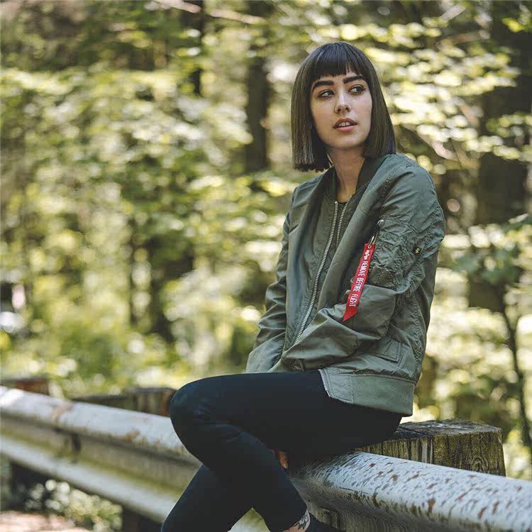 alpha阿尔法工业ma1夹克女款美国飞行员春秋夹克l2b侦察机夹克