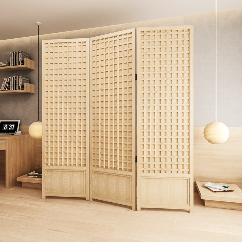 日式格子屏风隔断客厅卧室遮挡家用入户玄关折屏