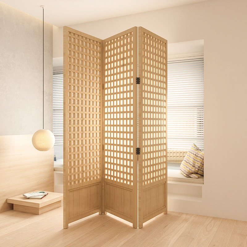 日式格子屏风隔断客厅卧室遮挡家用入户玄关折屏