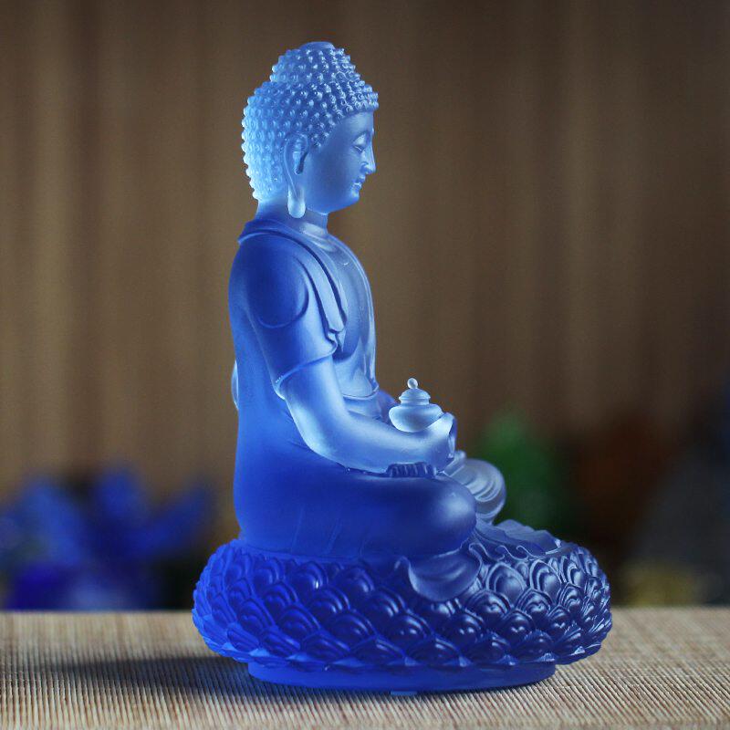 药师琉璃光如来琉璃佛像摆件居家居家客客厅寺庙摆件