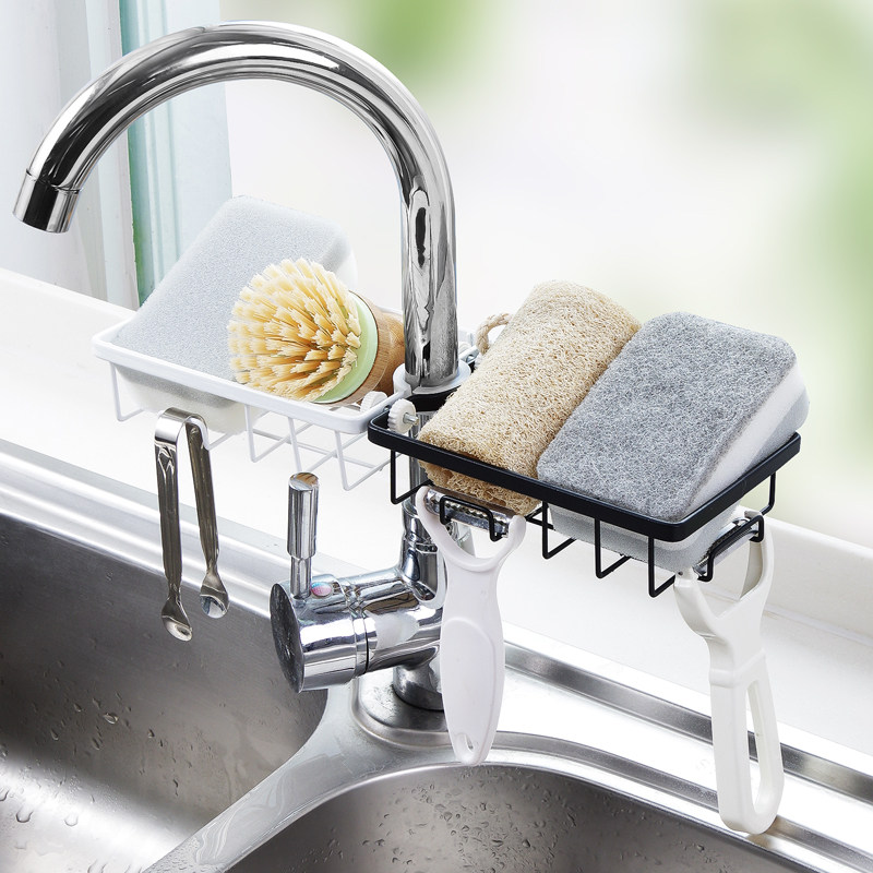 优思居水龙头置物架水槽抹布收纳沥水架多功能家用厨房用品收纳架
