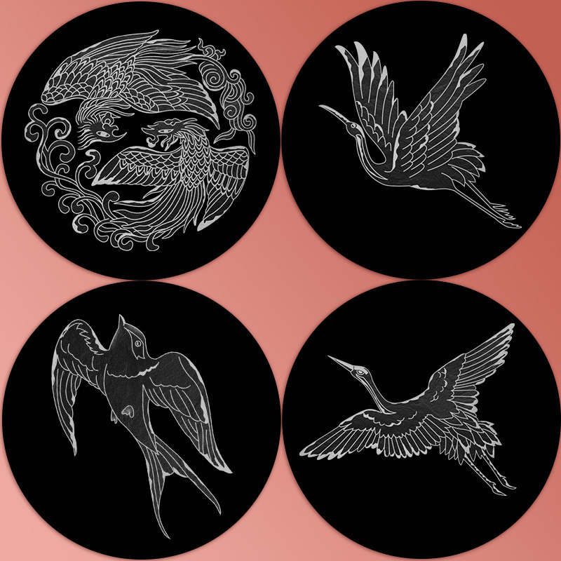 圆形硬卡纸 绘画美术纸水粉画纸黑色手工纸