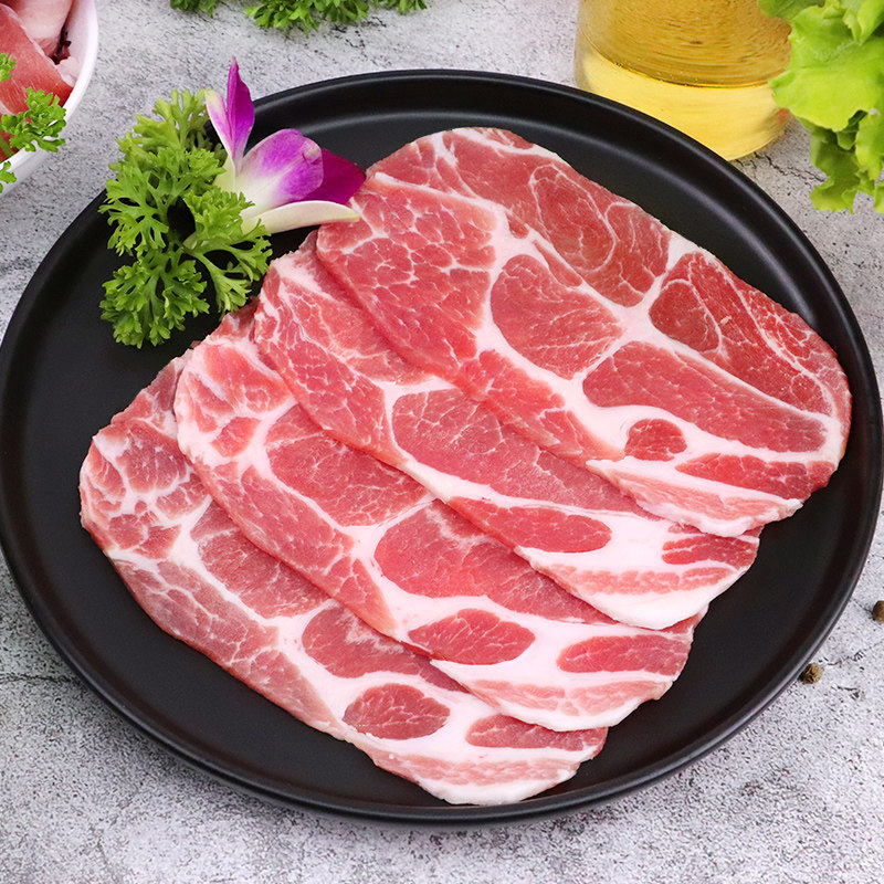 鲜汇精选梅花肉片韩国烤肉肉食材料腌制250g生猪肉