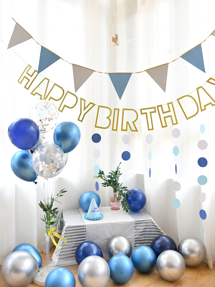 儿童生日布置场景装饰周岁宝宝背景墙主题快乐派对气球