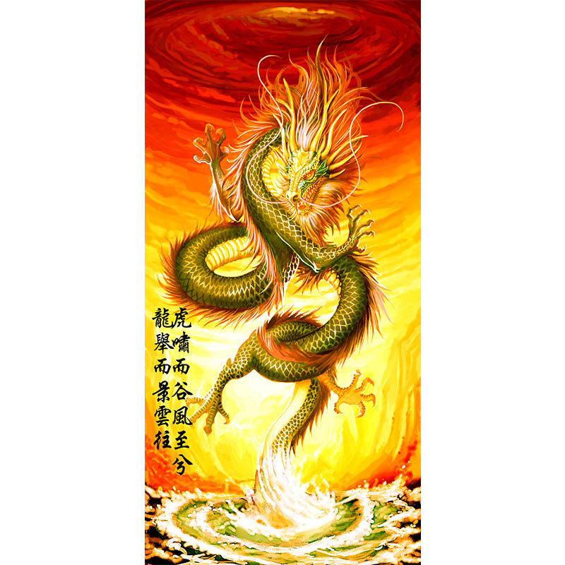 国画画龙画镇图画中国龙挂画鲤鱼跳龙门龙的图案客厅国画