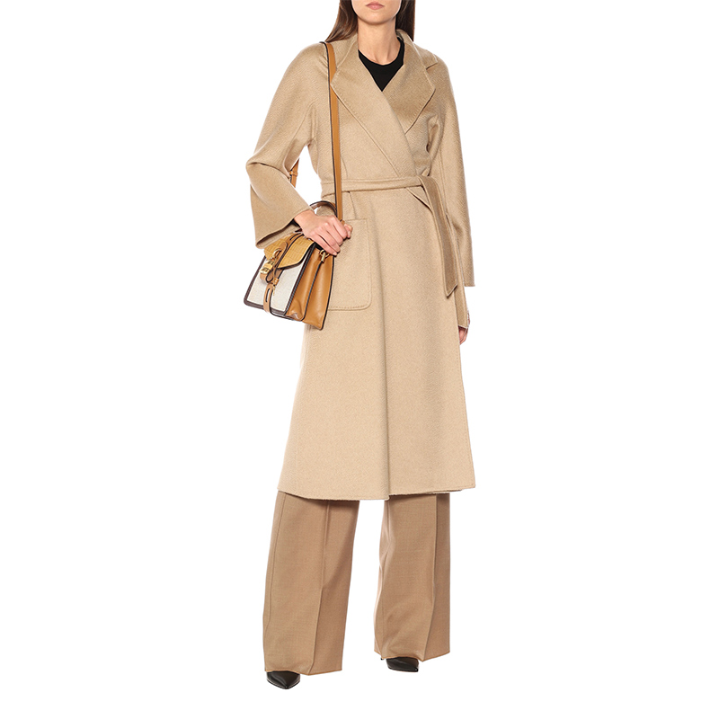 maxmara大衣羊绒外套长款系带高端山羊绒休闲大衣女labbro(主线)