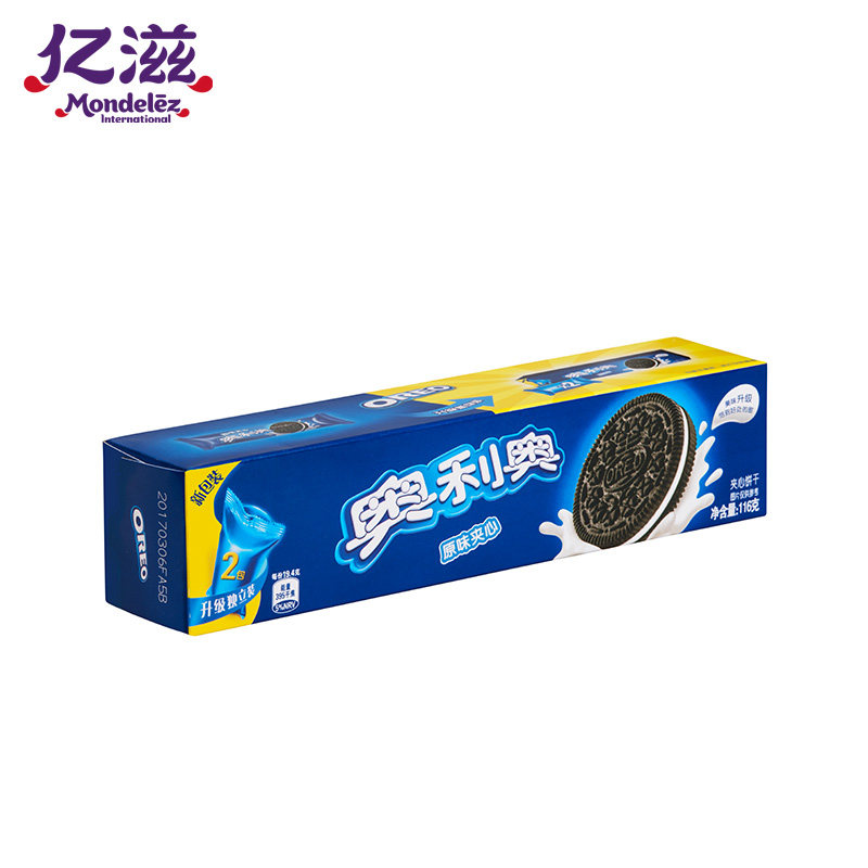 奥利奥夹心饼干116g*18盒原味巧克力饼干碎烘焙奶茶原料整箱批发