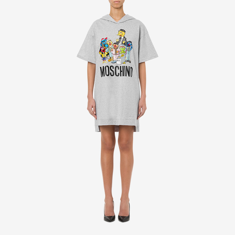 moschino莫斯奇诺早秋女士sesamestreet联名胶囊连衣裙连衣裙