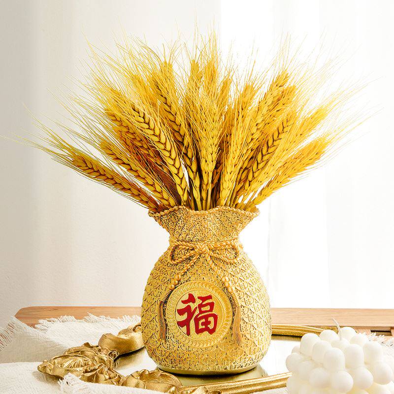 黄金麦穗客厅摆件乔迁花艺过年金色干花小麦干花