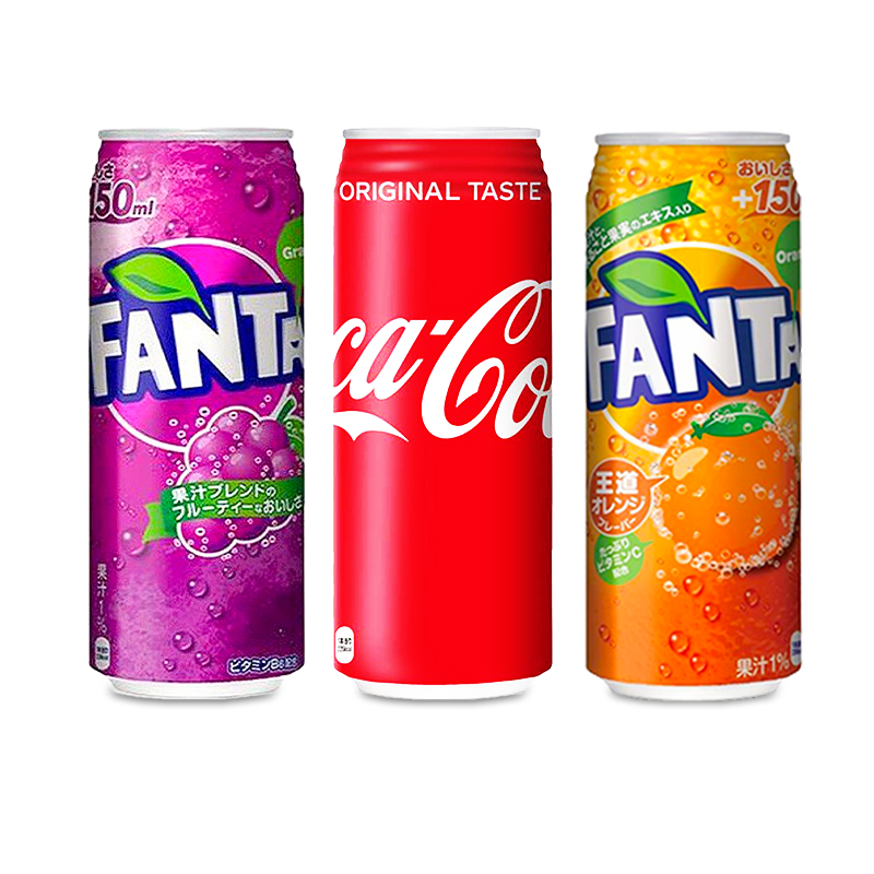 日本进口coco-cola可口可乐碳酸饮料原味罐装汽水香橙碳酸饮料