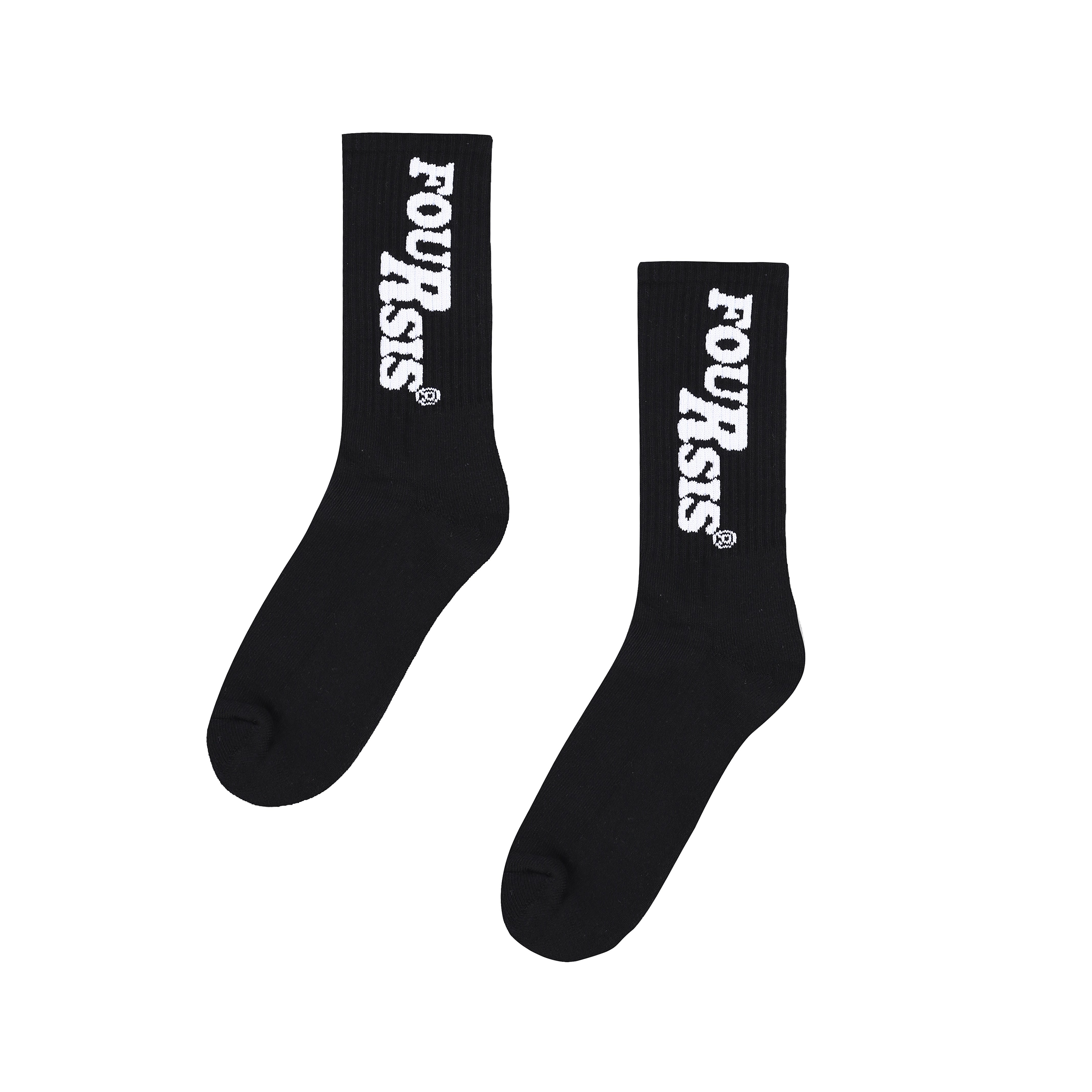 foursis国潮纯色logo袜子子棉中筒街头滑板潮男运动袜