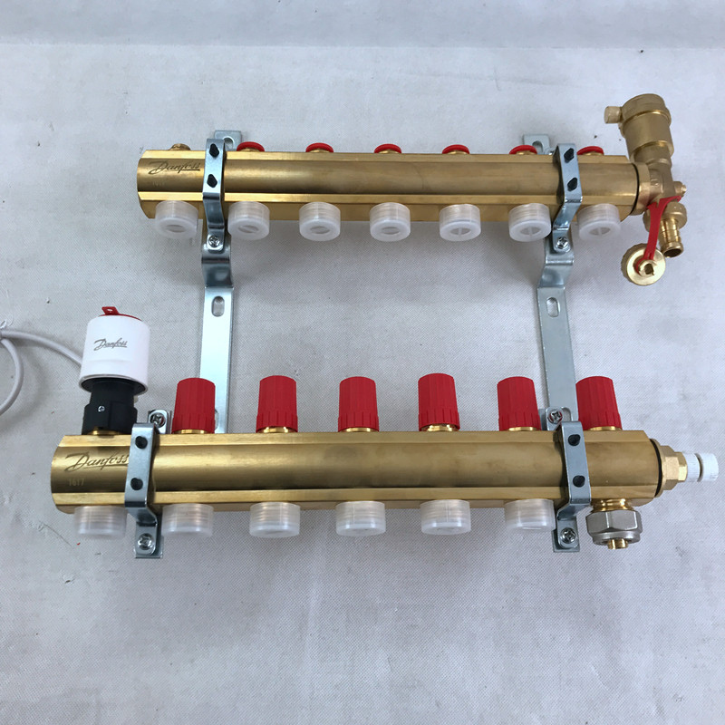 丹麦原装丹佛斯集水地暖水暖配件热电温控器尾件分水器