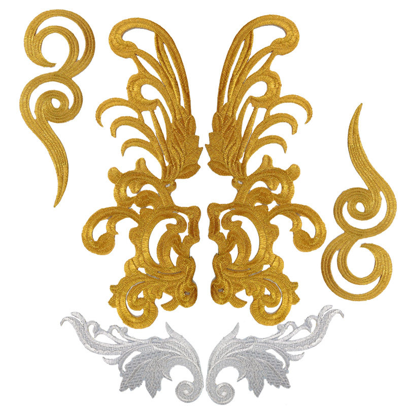 新款金银祥云刺绣布贴古装花纹贴花汉服旗袍布贴