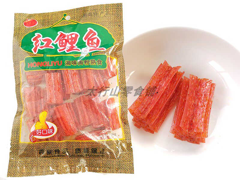 红鲤鱼辣条128g麻辣红辣条零食亲嘴鲤鱼肉麻辣味面筋制品