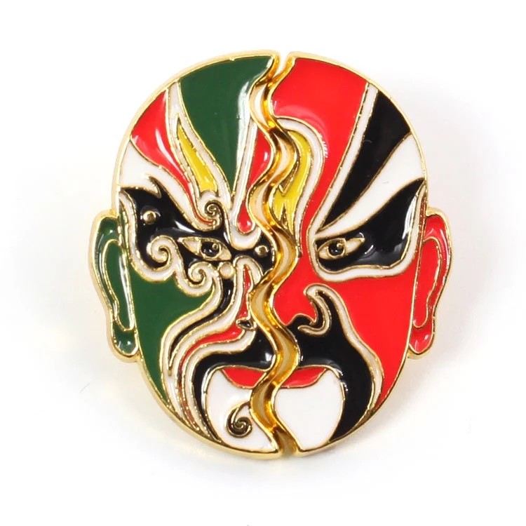 西安旅游文创纪念品中国国风京剧脸谱戏曲徽章胸针国潮胸针