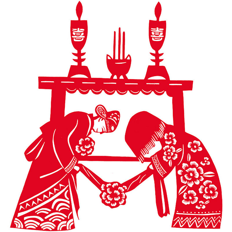 剪纸手工窗花中国国风装饰画镂空刻纸成品结婚剪纸