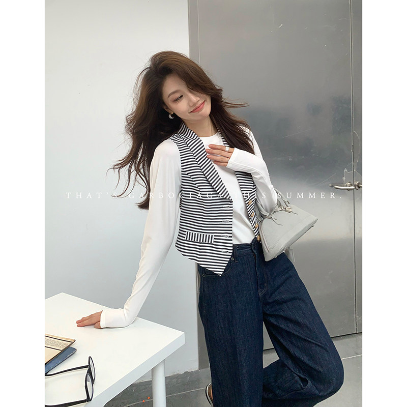 garbociaga喜儿网红小马小香风西装马甲外套春秋背心马夹