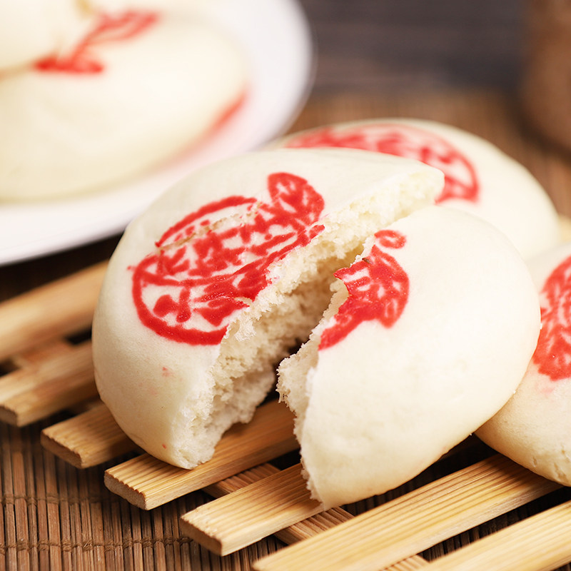 浙江金华特产馒头红印馒头仙桥轩仔酒宴喜事馒头8个左右2斤包邮