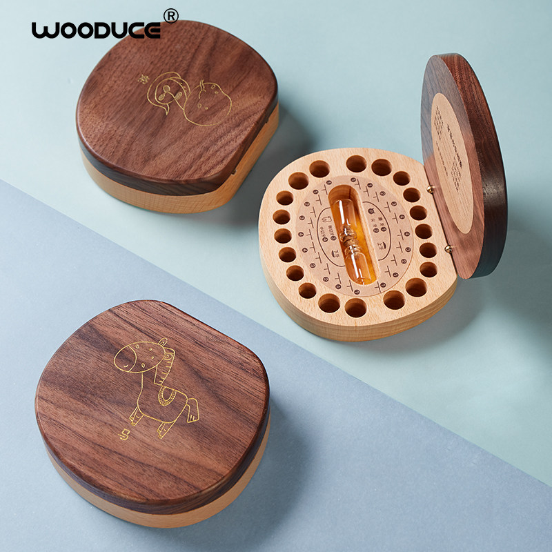 乳牙wooduce纪念女孩男孩生肖小孩储牙盒儿童牙齿其它玩具