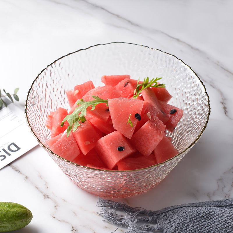 水果北欧风格玻璃果盘沙拉创意现代水晶客厅碗