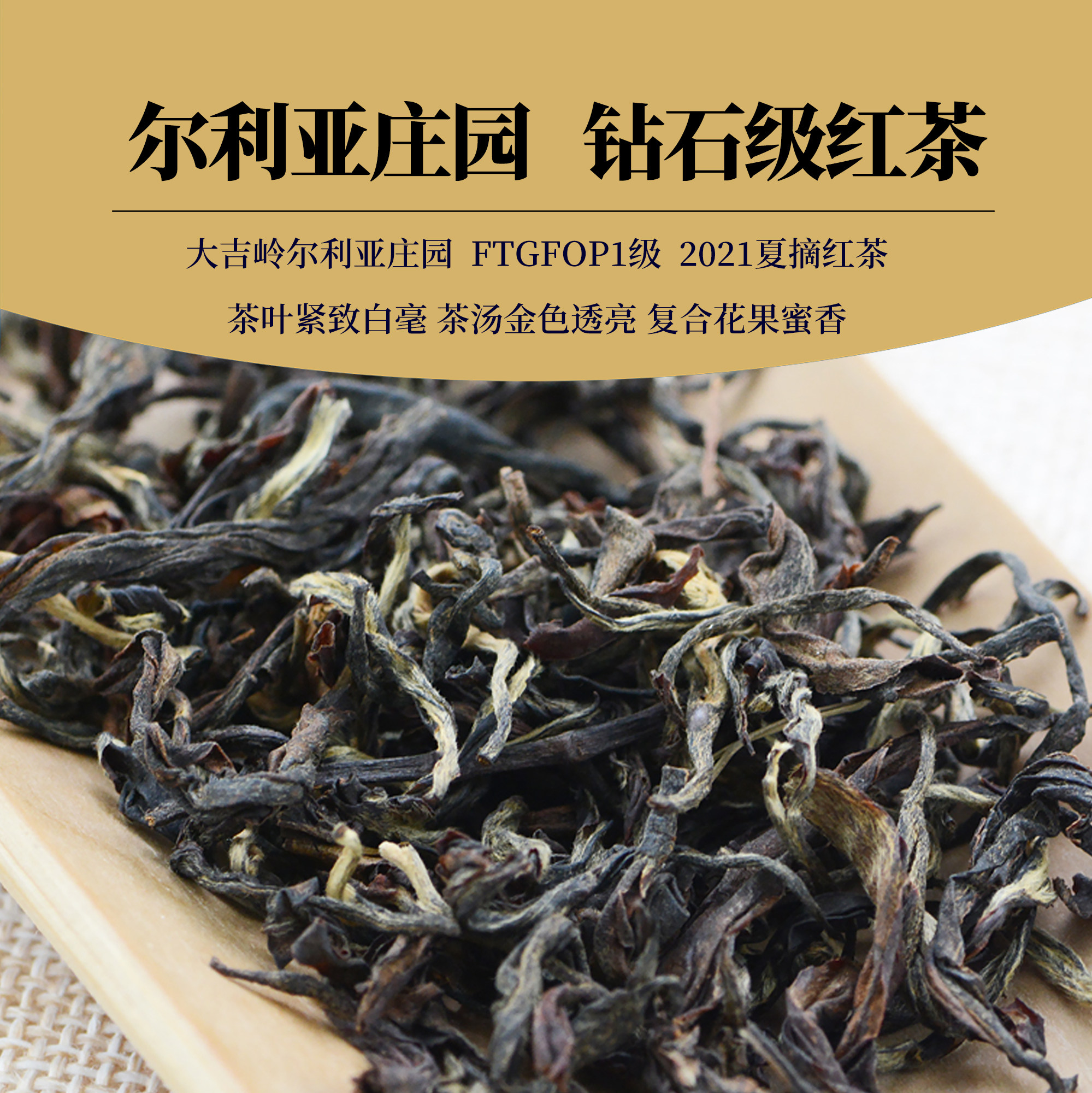 goldentips印度大吉岭红茶尔利亚钻石之光2021夏摘茶特级袋装茶叶